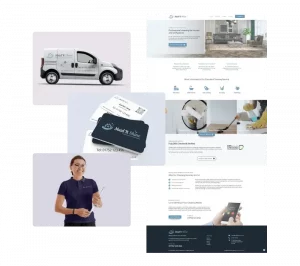 Brand identity and website design created from scratch for a service business