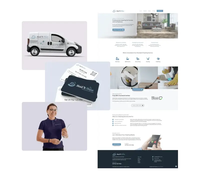 Brand identity and website design created from scratch for a service business