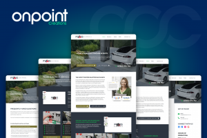 Collection of Peaks Electrical web pages displayed in a multi-screen layout